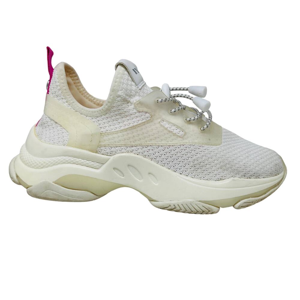Steve Madden Myles Sneaker Lace Up Shoe White Pink - 7.5